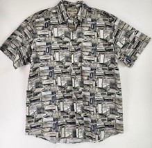 Magellan Shirt Mens Large Blue Gray Casual Dadcore Outdoor Fishing Sportswear - £18.63 GBP