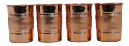 Terrapin Trading 4 x 100% Pure Copper Ayurvedic Water Beer Beakers Glass Cup Mug - £26.69 GBP