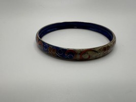 ANTIQUE Chinese CLOISONNE Bangle Bracelet 2.5&quot; inner diameter GREAT COLO... - $57.62