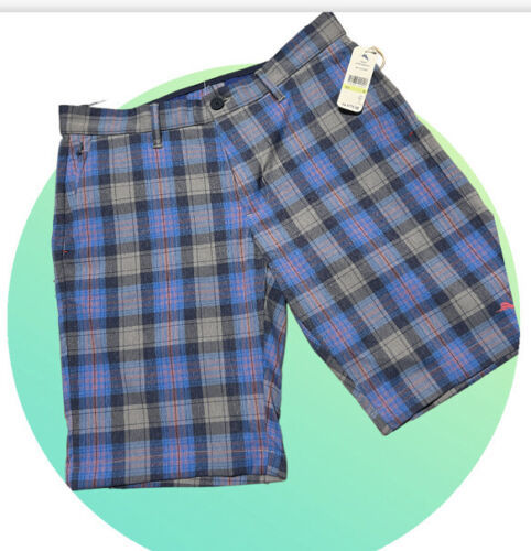 Primary image for Tommy Bahama Shorts Putter There Plaid Ocean Deep Blue T823576 30 Waist