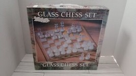12x12 Glass Chess Set Frosted And Clear Set Damaged Box - £17.30 GBP