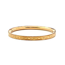 Vtg Signed 12k Gold Filled Lestage Art Deco Floral Child Bangle Bracelet 5 1/4 - £31.16 GBP