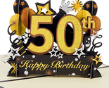 Happy 50Th Birthday Pop up Card, 50Th Birthday Card with Note and Envelo... - £14.77 GBP