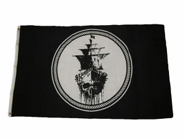 3x5 Jolly Roger Pirate Black Sea Ghost Ship Black Pearl Flag 3&#39;x5&#39; Grommets - £14.60 GBP