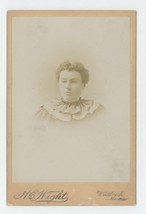Antique c1880s ID&#39;d Cabinet Card Beautiful Woman Bertha Sylvester Westbrook,  ME - £7.49 GBP