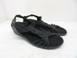 Easy Street Women&#39;s Slip-On Natara Strap Sandals 30-4991 Black Size 6.5M - $17.80