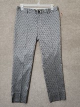 BANANA REPUBLIC Camden Ankle Dress Pants Womens 10 Gray Silver floral Stretch - £19.68 GBP