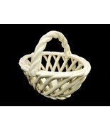 Woven Art Pottery Trinket Basket, 5&quot; x 4&quot;, Braided Handle, Rope Rim, Vin... - $24.45