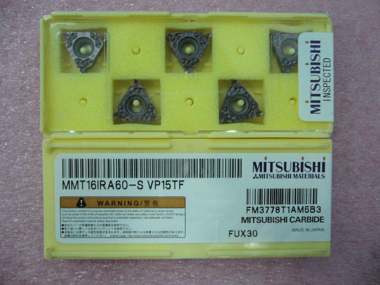 QTY 5x Mitsubishi MMT16IRA60-S VP15TF 16IR A60 Threading Inserts NEW - $43.50