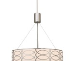 Sienna 19&quot; 3-Light Metal Drum Chandelier + Glass Diffuser, Brushed Nicke... - £168.46 GBP