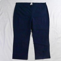 Chicos 3P / 16P Navy Blue Pull On Slim Cropped Petite Stretch Womens Dress Pants - $19.49