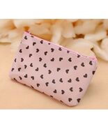 Small Hearts Zipper Makeup Bag Available in Pink - $9.85
