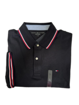 NEW TOMMY HILFIGER MEN&#39;S SHORT SLEEVE   POLO SHIRT BLACK LARGE - £20.69 GBP