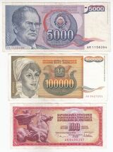Yougoslavie, Ensemble 3 Différentes Billets de Banque - $10.49