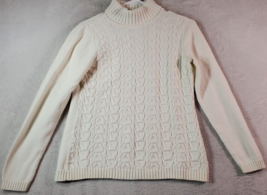 Coldwater Creek Sweater Womens Size XS White Knit Cotton Raglan Sleeve Mock Neck - £15.89 GBP