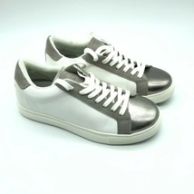 Isaac Mizrahi Live Womens Sneakers Low Top Metallic Lace Up White Silver... - £23.16 GBP