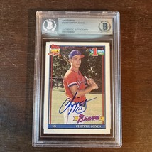 1991 Topps Chipper Jones #333 RC Auto Beckett Slab Cert - £158.26 GBP