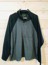 Cabela&#39;s 2 Tone Green Gray Fleece Sweater Jacket Men’s Reg Large Mock Pu... - £15.79 GBP