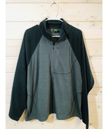 Cabela&#39;s 2 Tone Green Gray Fleece Sweater Jacket Men’s Reg Large Mock Pu... - £15.83 GBP