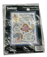 Vintage Cross Stitch Kit Sleepy Bunnies Birth Baby Announcement Gift Gra... - £10.45 GBP