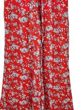 Wide Leg Floral Pants Women&#39;s Medium Blue Blush Blossom Fest Red Blue - £12.82 GBP