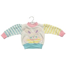 Vintage Color Track Bunny Rabbit Easter triped Baby Toddler Sweatshirt 6... - $25.74