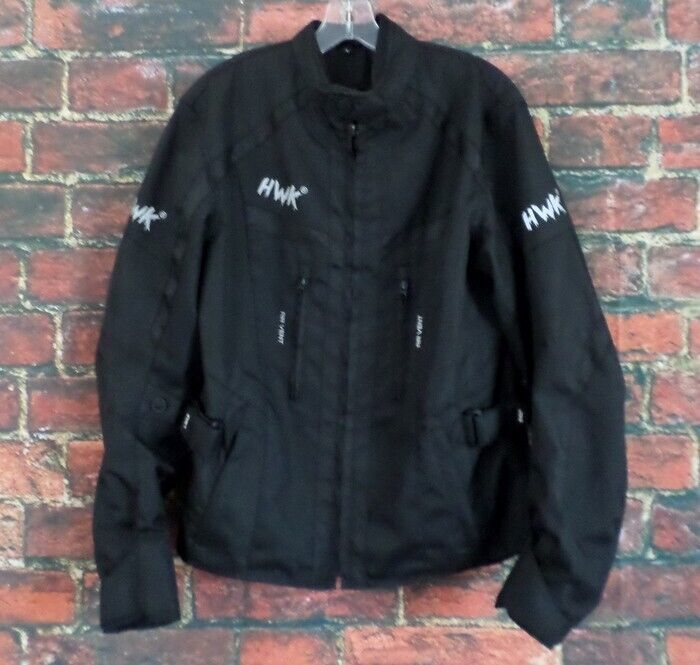 HWK Men&#39;s Motorcycle Jacket L Black Air Vents Waterproof - $44.55