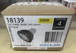 4 Pack Kichler 18139 Landscape Lighting LED MR16 5W 40° Flood 3000K Clear Lamp - $27.72