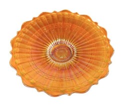 Fenton Stippled Rays with Scale Band Marigold Carnival Glass Plate Antique 7&quot; d - £38.91 GBP