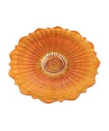 Fenton Stippled Rays with Scale Band Marigold Carnival Glass Plate Antiq... - $49.49