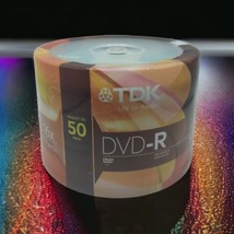 TDK DVD-R 50 Pack 1-16x 4.7GB Blank Recordable Discs Spindle Pack Factory Sealed - £14.62 GBP