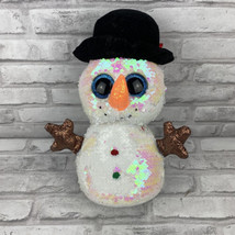 TY Melty Snowman Sequin Beanie Babies Flippables Plush Stuffed Animal 11 Inches - £14.46 GBP