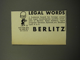 1951 Berlitz School of Languages Ad - Legal Words - £14.54 GBP