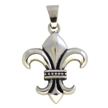 Fleur de Lis Necklace Mens Womens Stainless Steel French Saints Pendant - £15.97 GBP