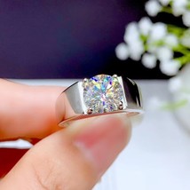 No Sign Crackling Moissanite Ring for Men Jewelry Engagement Ring for Wedding 92 - £92.01 GBP