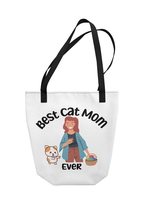 Best Cat Mom Ever Tote Bag, Cat Owner Gifts, Canvas Bag - £19.53 GBP