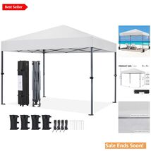 Elegant 10'x10' Silver-Coated Canopy Tent - Ideal for Parties &amp; Outdoor ... - $195.97