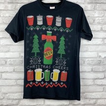 Dec 25th Christmas Cheers Beer T Shirt Mens Small Ugly Holiday Party Shirt - $20.23