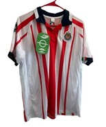 Chivas Soccer Jersey Medium Red White Striped Collared NWT Haz Patria NEW - $722.07 MXN