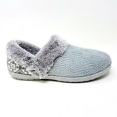 Bobs Skechers Too Cozy Deco Drifter Gray Womens Size 9 Casual Fur Slippers - $39.95
