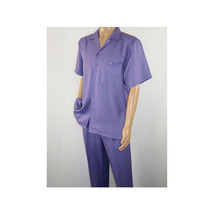 Men 2pc Walking Leisure Suit Short Sleeves By DREAMS 256-29 Solid Lavender image 5