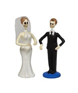 Day of the Dead Dia De Los Muertos Skeleton Bride &amp; Groom Figurine Cake ... - $20.24