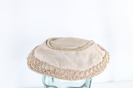 Vintage Antique Early 1900s Distressed Fabric Chinese Hat Cap Beige Womens - $69.25