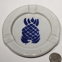 Imperial Clay Hawaii Pottery Square Hand Painted Pineapple 5&quot; Round Ashtray - £11.92 GBP