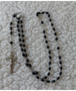 Rosary Silver Cross Glass Beads Pendant - £7.57 GBP