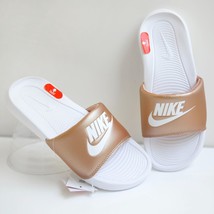 Nike Victori One Women&#39;s Slide Sandals Metallic Red Bronze White White - £23.32 GBP