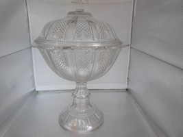 EAPG Cross compote pedestal 15&quot; fans diamonds 1870&#39;s large antique victorian - £218.29 GBP