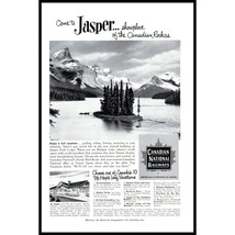 1953 Canadian National Railways Jasper Park Lodge Vintage Print Ad CN Rail Art - $10.97