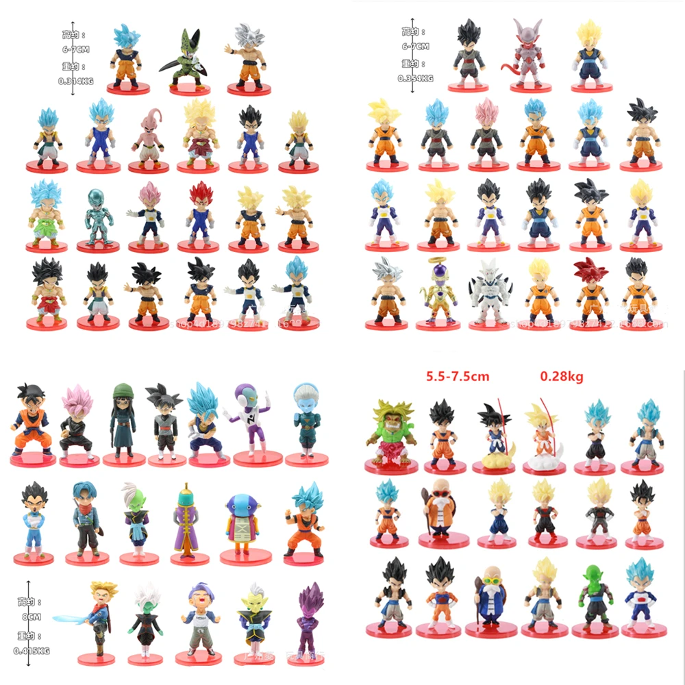 78 Pcs/Lot Dragon Ball Mini Figure Wholesale 18+18+21+21 6-8cm Figurines With - £23.15 GBP+