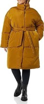 Daily Ritual Women&#39;s Size XXL Gold Belted Coat Long Puffer Jacket - £30.24 GBP